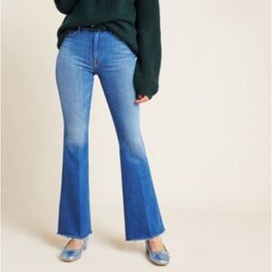 MOTHER The Weekender Blue Flare & Wide Leg Jeans in Color Double Vision, Size 27